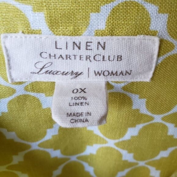 Charter club Linen shirt, size 0X - Picture 5 of 6